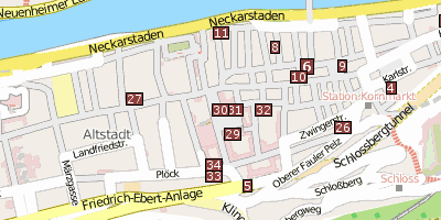 Stadtplan Alte Universität  Heidelberg